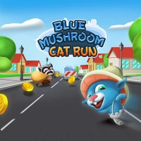 Play game Blue Mushroom Cat Run now!
